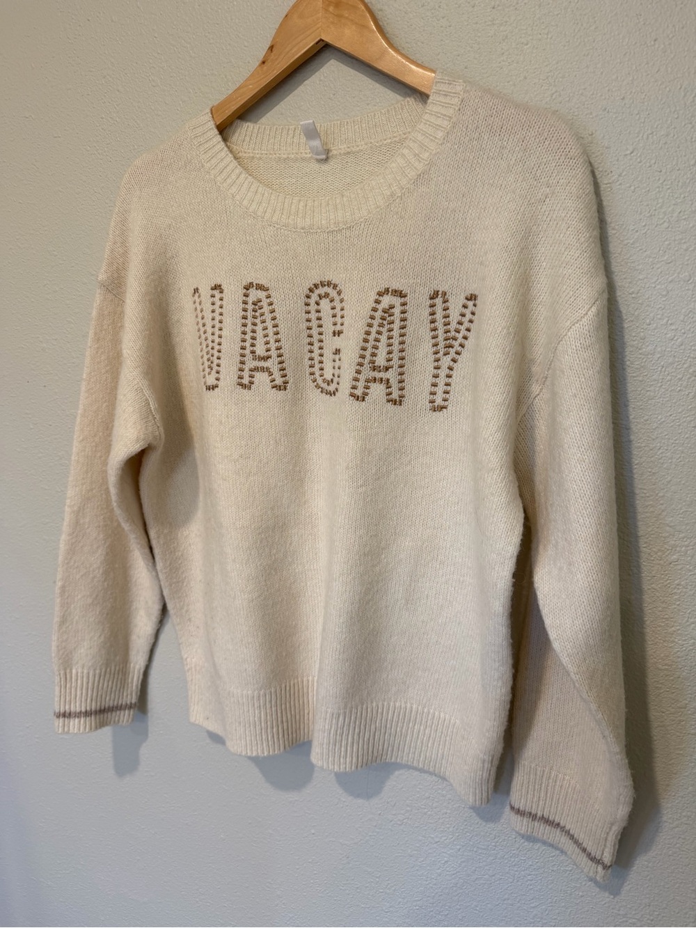 Wishlist Cream 'VACAY' Embellished Crewneck Sweater - Picture 9 of 11